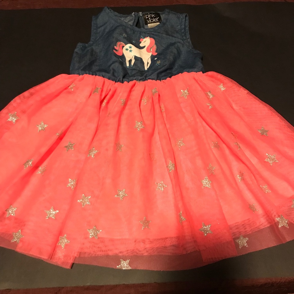 USED- Pink & Violet Toddler Girls dress/ Size: 3T